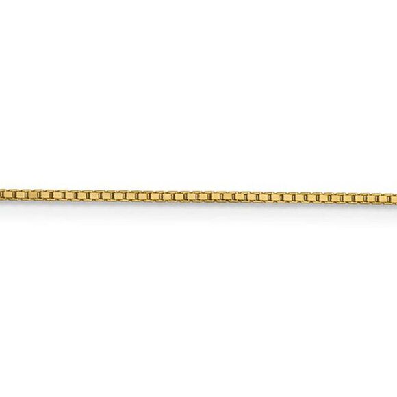 1mm 14K Yellow Gold Solid Box Chain Necklace, 16 Inch - Picture 3 of 7